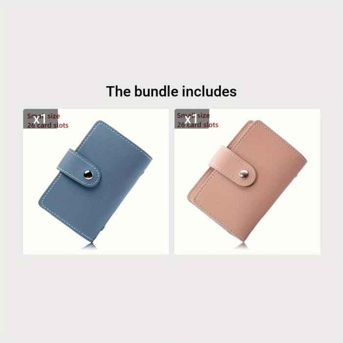 26 Card Slots Pu Leather Credit Card Storage Bag Unisex Simple Texture Multi-Card Slot Card Bag Coin Purse - Image 39
