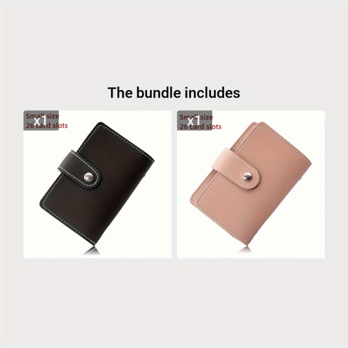 26 Card Slots Pu Leather Credit Card Storage Bag Unisex Simple Texture Multi-Card Slot Card Bag Coin Purse - Image 43