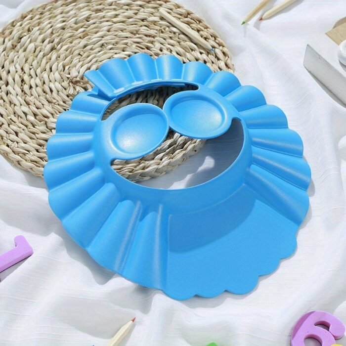 1Pc Blue Waterproof Shampoo Cap With Eva Material - Protective Ear Flaps For Bathing, Showering, And Washing Hair, Bath Accessories | Stylish Shampoo Cap | Evas Material - Image 3