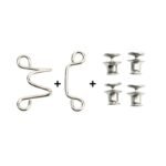 4-Button + 2-Bar Combo Set Adjustable Denim Belt Buckle Pins - Seamless Metal Jeans Fasteners, Women'S Pants Belt Tighteners, Snap Fastening Design, Universal Style - Silver, Fashionable Accessory|Adjustable Waistband|Metallic Finish - Image 3