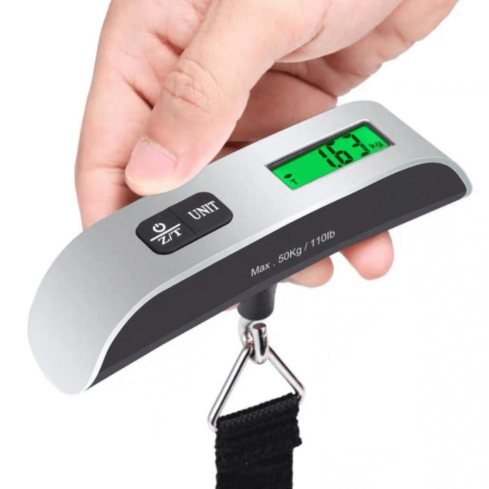 A Tool For Measuring The Weight Of Luggage When Traveling, With A Portable Digital Lcd Display, Capable Of Weighing Up To 110Lb/50Kg. - Image 1