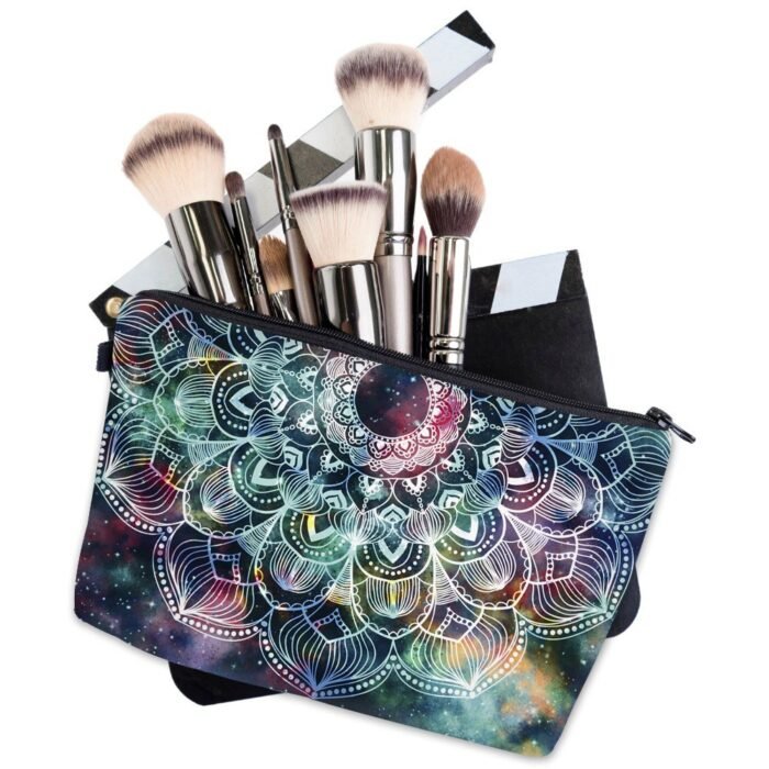 3D Galaxy Mandalora Makeup Pouch - Vibrant Cosmic Pattern Polyester Cosmetic Bag With Zipper, Portable Organizer For Travel & Gifts, Ideal For Holidays, Travel Organizer|Vibrant Cosmic Design|Zippered Pouch, Makeup Pouches - Image 7