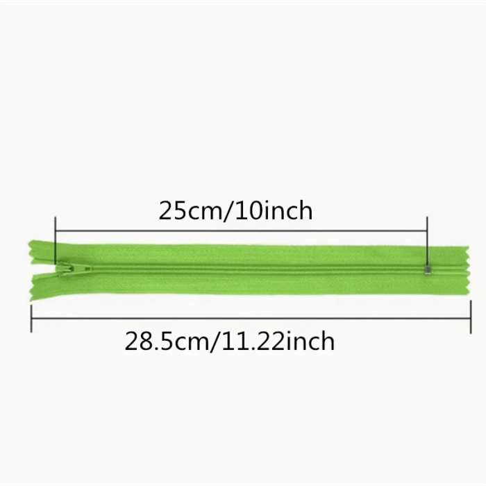 10Pcs Colorful 3# Nylon Coil Zippers - 4/6/7/8/10/12/14/16/20/22/24 Inch Random Mix For Skirts, Pants, Clothes, Backpacks & Sewing Crafts Accessories, Skirt Zipper Closure, Stylish Zipper Pulls, Durable Zipper Coils - Image 8