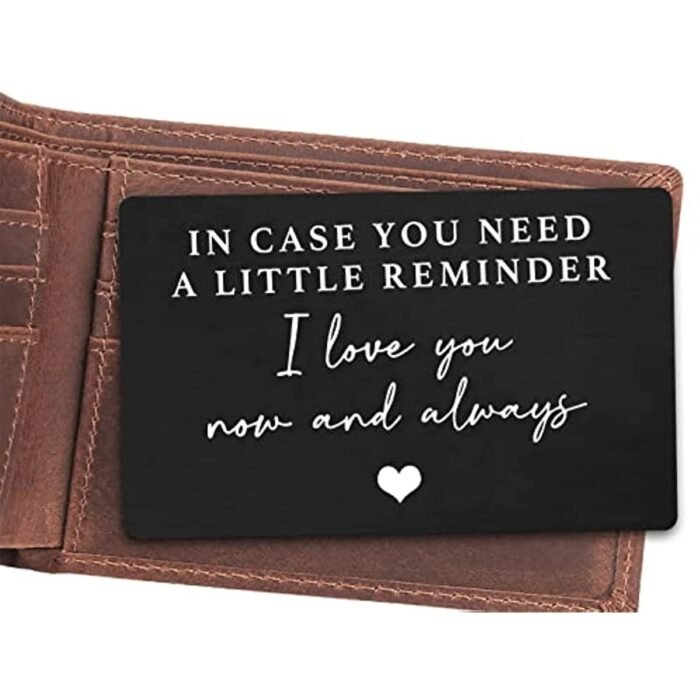 Aluminum Alloy Engraved Wallet Card Decoration Gift For Boyfriend Husband, In Case You Need A Little Reminder I Love You Wallet Insert Card Wedding Christmas Valentine'S Day Birthday Gift - Image 2