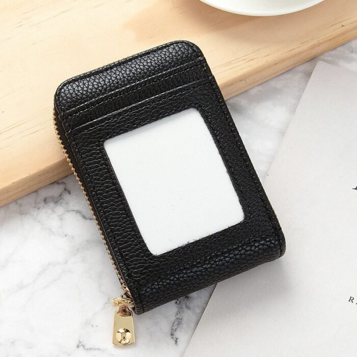 Men'S Pu Leather Casual Card Holder, Zipper Coin Purse - Image 8