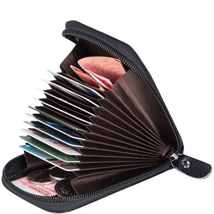 Men'S Pu Leather Casual Card Holder, Zipper Coin Purse - Image 4