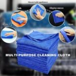 5Pcs Ultra-Soft Microfiber Towels - Super Absorbent & Durable For Car Wash, Detailing, And Household Use (Blue) - Image 8