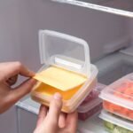 1Pc Transparent Plastic Butter & Cheese Storage Box - Portable Fridge Organizer With Easy-Access Hinged Lid For Fresh Kitchen Organization, Food Preservation|Hinged Lid Design|Durable Container, Fridge Organizers And Storage - Image 3