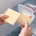 1Pc Transparent Plastic Butter & Cheese Storage Box - Portable Fridge Organizer With Easy-Access Hinged Lid For Fresh Kitchen Organization, Food Preservation|Hinged Lid Design|Durable Container, Fridge Organizers And Storage - Image 7