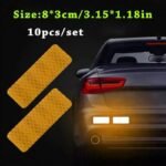 10Pcs Car Bumper Reflective Safety Strip Stickers, Enhance Your Night Driving Security & Style - Image 9