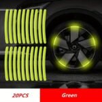 20Pcs Reflective Car Wheel Stickers - Enhance Visibility And Safety At Night - Green And Silvery Tire Warning Stickers For Motorcycles And Vehicles - Image 2