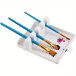 1/2Pcs Paint Brush Holder With 4 Slots, Diy Art Brush Rest Holder, Watercolor Paint Color Palette, Watercolor Acrylic Oil Painting Brush Bracket, Painting Pen Holder Shelf School Supplies - Image 8