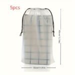 5Pcs Semitransparent Drawstring Shoes Bags, Portable Clothing And Towel Organizer, Perfect Shoes Protector Bags For Travel Use - Image 3