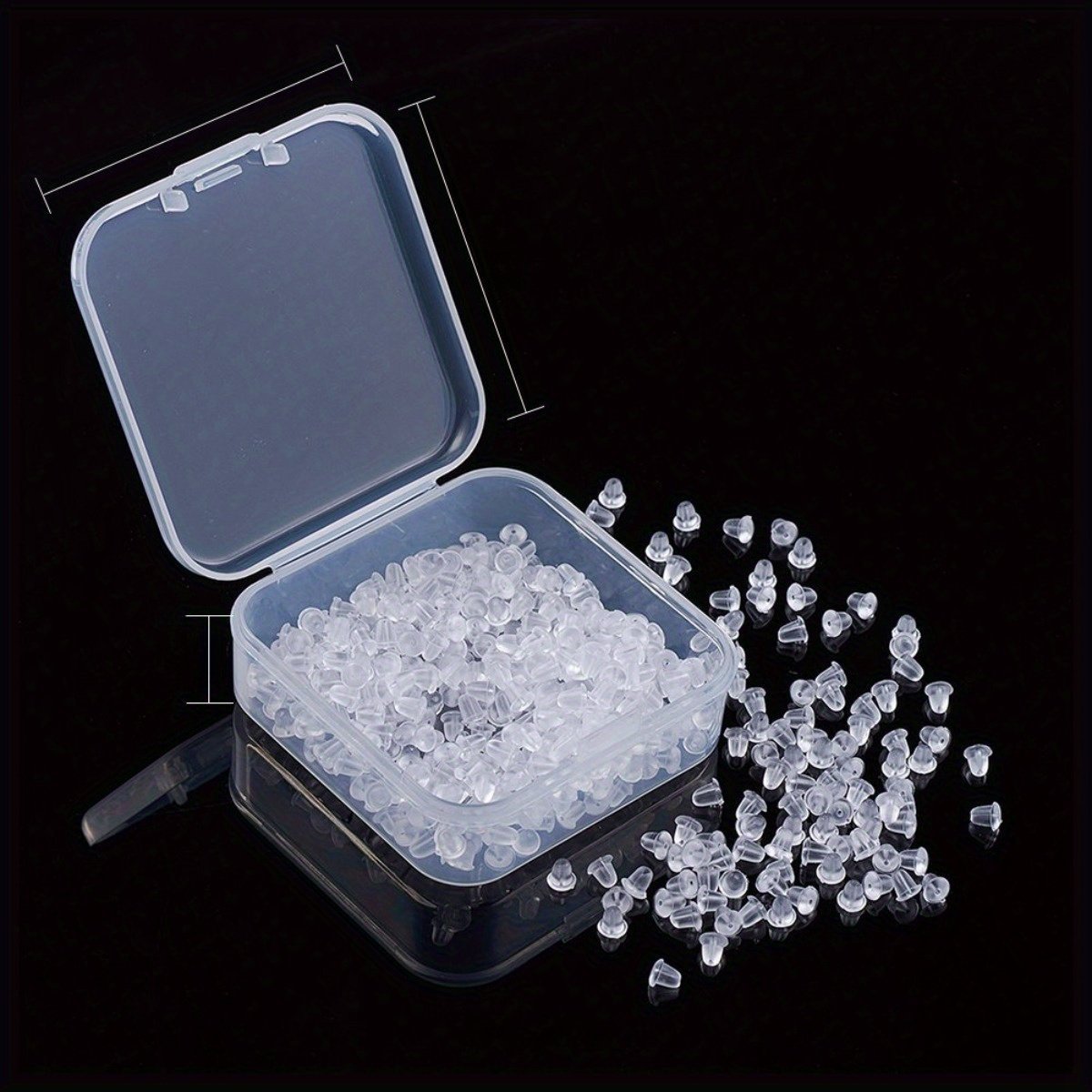 product-open-2023-10-30-1698667915762-341036582bcf47b494d92333458f121f-goods.jpeg 100Pcs/200Pcs/Pack Bullet Ear Clog Earrings Pin Backs Ear Stud Accessories Silicone Ear Plug Ear Stud Ear Clog Transparent Leather Clog Bullet Earring Plug - Image 1
