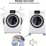8-Pack Silicone Washing Machine Anti-Vibration Pads, Rubber Base Lifters, Moisture-Proof Refrigerator Feet, Shock Absorption Covers For Top Load & Front Load Units, No Battery Required - Image 4
