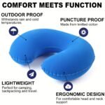 1Pc Travel Inflatable Pillow - Long Distance Travel Neck Pillow U-Shaped Inflatable Pillow/Travel Pillow. - Image 6