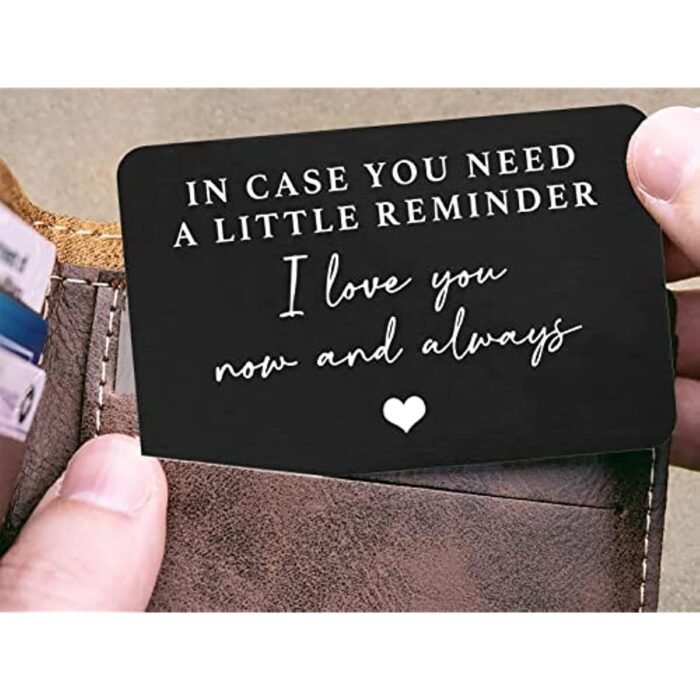 1Pc,Metal Alloy Engraved Wallet Card Decoration,Gift For Boyfriend Husband,If You Need A Little Reminder That I Love You Wallet Insert Card,Wedding Christmas Valentine'S Day Birthday Gift - Image 1