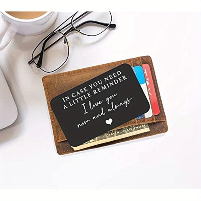 1Pc,Metal Alloy Engraved Wallet Card Decoration,Gift For Boyfriend Husband,If You Need A Little Reminder That I Love You Wallet Insert Card,Wedding Christmas Valentine'S Day Birthday Gift - Image 5