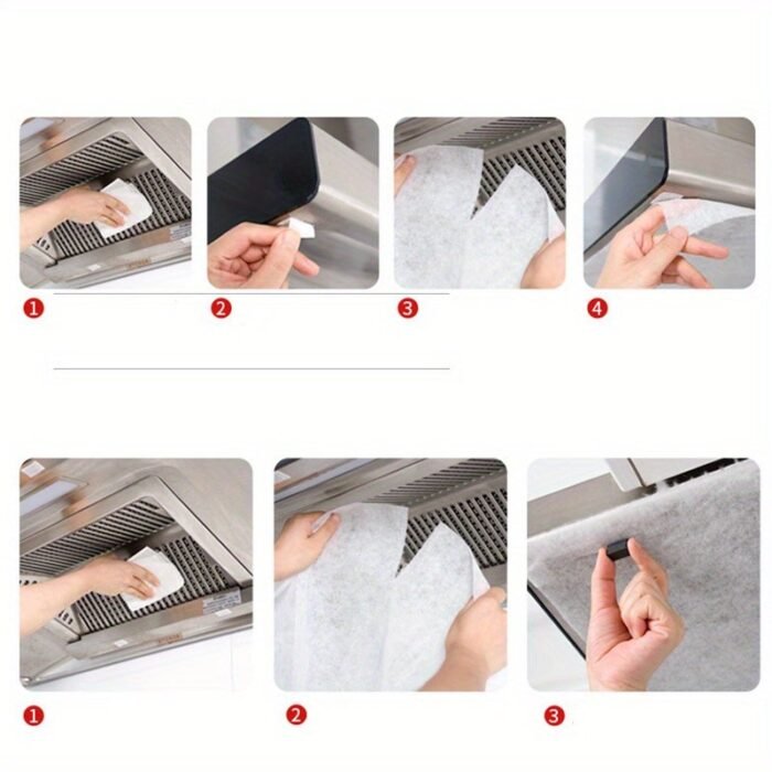1 Roll Kitchen Oil Filter Mesh - High Temperature Resistant Non-Woven Fabric Smoke Dust Cover For Range Hood, No Battery Required - Image 7