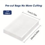 100Pcs Vacuum Sealer Bags, No Cutting Required, Multiple Sizes Available - Image 5