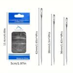 12Pcs Self-Threading Sewing Needles - Easy Thread Side Opening, Multi-Size For Hand Stitching & Darning, Durable Metallic Finish, Perfect For Beginners & Experts Alike, Sewing Accessories - Image 5