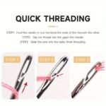 12Pcs Self-Threading Sewing Needles - Easy Thread Side Opening, Multi-Size For Hand Stitching & Darning, Durable Metallic Finish, Perfect For Beginners & Experts Alike, Sewing Accessories - Image 2