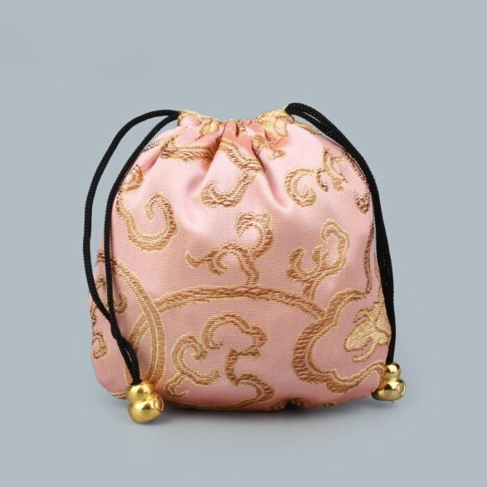 1Pc Lucky Drawstring Bag, Mini Pouch, Bead Bracelet Bag, Jewelry Ornament Bag, Auspicious Cloud Designed Lucky Bag, Small Gift Pouch - Image 16