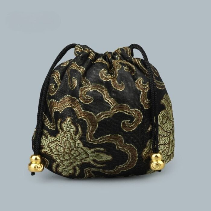 1Pc Lucky Drawstring Bag, Mini Pouch, Bead Bracelet Bag, Jewelry Ornament Bag, Auspicious Cloud Designed Lucky Bag, Small Gift Pouch - Image 10