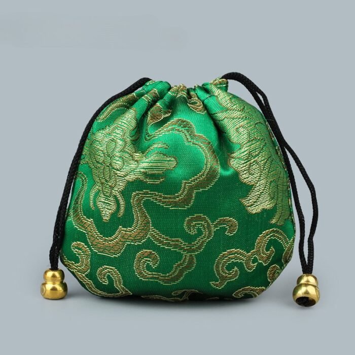 1Pc Lucky Drawstring Bag, Mini Pouch, Bead Bracelet Bag, Jewelry Ornament Bag, Auspicious Cloud Designed Lucky Bag, Small Gift Pouch - Image 7
