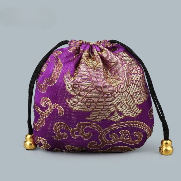 1Pc Lucky Drawstring Bag, Mini Pouch, Bead Bracelet Bag, Jewelry Ornament Bag, Auspicious Cloud Designed Lucky Bag, Small Gift Pouch - Image 22