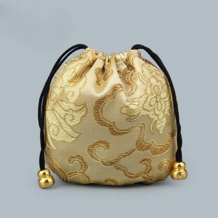 1Pc Lucky Drawstring Bag, Mini Pouch, Bead Bracelet Bag, Jewelry Ornament Bag, Auspicious Cloud Designed Lucky Bag, Small Gift Pouch - Image 18