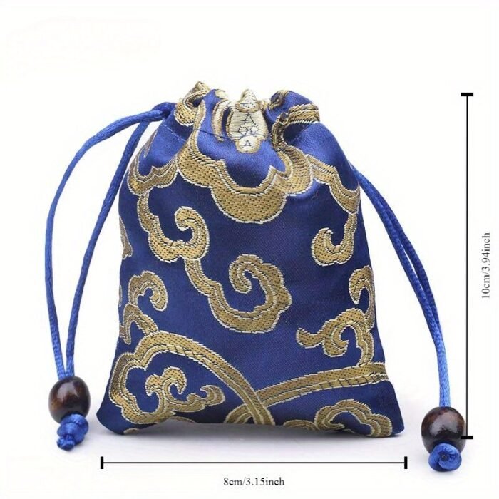 1Pc Lucky Drawstring Bag, Mini Pouch, Bead Bracelet Bag, Jewelry Ornament Bag, Auspicious Cloud Designed Lucky Bag, Small Gift Pouch - Image 27