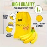 Yellow Banana Storage Bag With "Banana" Label - Durable, Washable Pp Material, Perfect For Fresh Fruit Organization In The Kitchen, Kitchen Storage|Vibrant Yellow Bag|Durable Pp Material, Fruit Bags