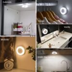 1Pc Led Touch Sensor Night Light, 3 Modes Usb Rechargeable Magnetic Base Wall Lights, Round Portable Dimming Night Lamp For Room Decor - Image 8