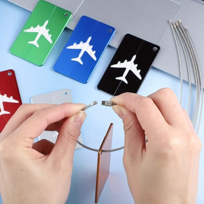 5Pcs Aluminum Alloy Luggage Tags Set, With Secure Steel Loop, Sturdy & Stylish, Perfect For Easy Identificationneeds - Image 10