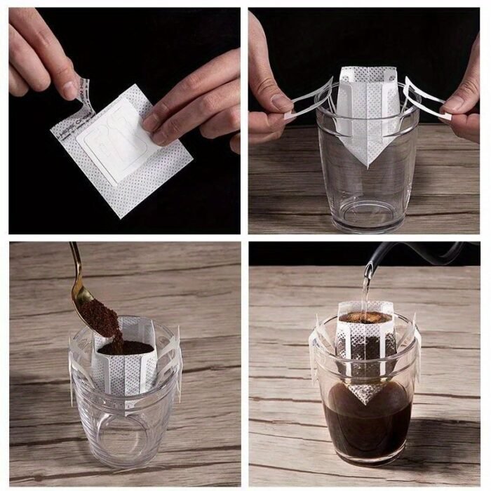 20/50Pcs Disposable Coffee Filter Paper Bags With Handles - Drip-Proof, High-Quality, Perfect For Espresso & Tea, Ideal For Home, Office, Or Commercial Use, Coffee Accessories - Image 9