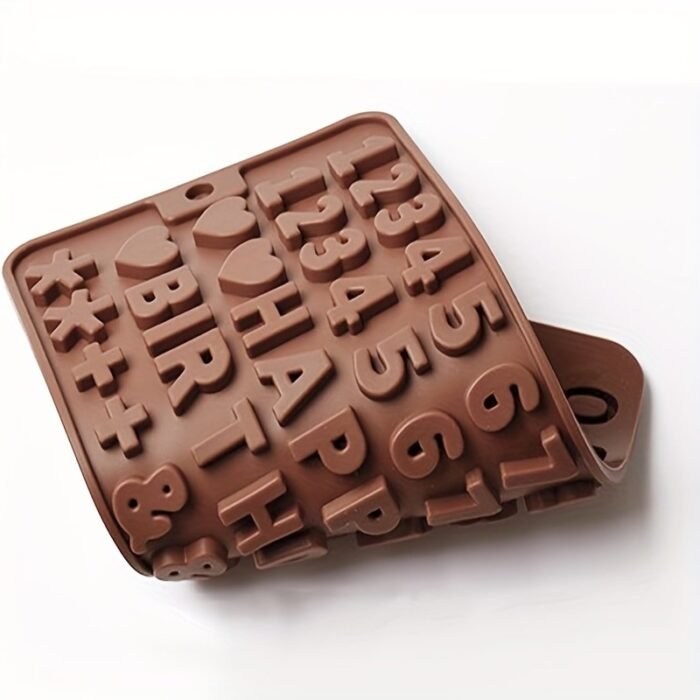 2Pcs Silicone Chocolate Letter And Number Mold - Non-Stick For Easy Release - Ideal For Cake Decoration And Birthday Parties, Creative Ice Cube Mold, Suitable For Refrigerators - Image 5