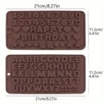 2Pcs Silicone Chocolate Letter And Number Mold - Non-Stick For Easy Release - Ideal For Cake Decoration And Birthday Parties, Creative Ice Cube Mold, Suitable For Refrigerators - Image 4