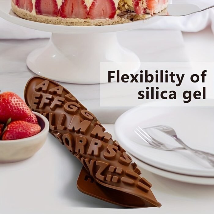 2Pcs Silicone Chocolate Letter And Number Mold - Non-Stick For Easy Release - Ideal For Cake Decoration And Birthday Parties, Creative Ice Cube Mold, Suitable For Refrigerators - Image 7