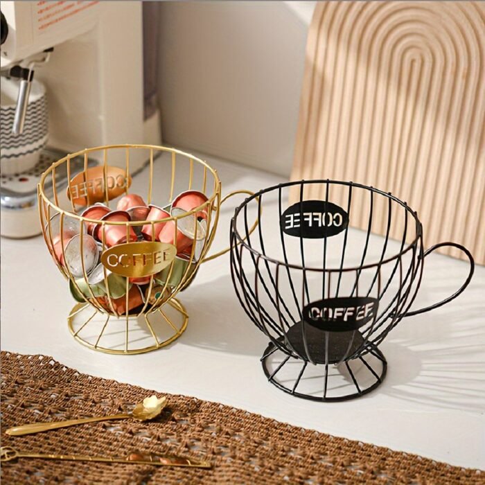 1Pc Nordic Style Coffee Capsule Rack Light Luxury Home Snack Candy Storage Rack Coffee Shop Bar Display Rack - Image 2