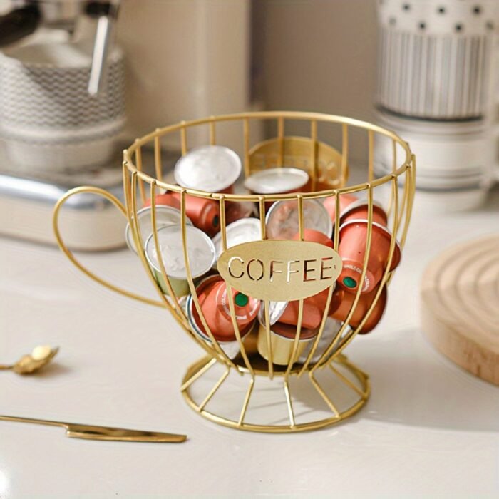1Pc Nordic Style Coffee Capsule Rack Light Luxury Home Snack Candy Storage Rack Coffee Shop Bar Display Rack - Image 3