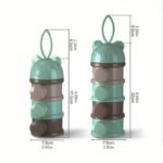 1Pc Portable 4-Layer Youngsters Formula Dispenser & Snack Container - Rotating Design With Independent Compartments For Milk Powder, Snacks, And Fruits - Pp Material - Pink/Blue - Perfect Mother'S Day Gift, Youngsters Snack Container | Smooth Rotating Lid | Easyclean Material - Image 4