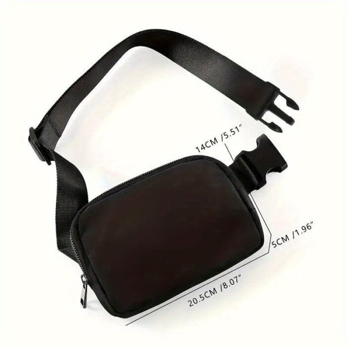 Solid Color Durable Chest Bag, Buckle Nylon Versatile Belt Bag, Sport Adjustable Strap Crossbody Waist Bag - Image 2