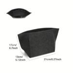 1Pc Felt Insert Bag Organizer, Portable, Casual Style, Fabric Soft Smooth Felt, Large Capacity With Multiple Pockets, Durable Metal Zipper, With Random Printing, For Women'S Tote Handbag, Cosmetic Travel Purse - Image 10