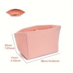 1Pc Felt Insert Bag Organizer, Portable, Casual Style, Fabric Soft Smooth Felt, Large Capacity With Multiple Pockets, Durable Metal Zipper, With Random Printing, For Women'S Tote Handbag, Cosmetic Travel Purse - Image 8