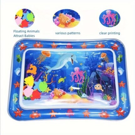 Extra-Large Inflatable Water Play Mat For Youngsters & Youngsters - Colorful Underwater Scene With Floating Toys, Promotes Movement & Sensory Development, Perfect Gift For Boys & Girls