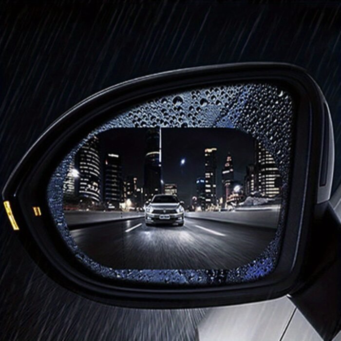 2-Pack Pvc Anti-Fog Mirror Protective Film Stickers, Waterproof Rainproof Clear Vision Shield For Vehicle Side Mirrors, Auto Exterior Accessory - Image 8