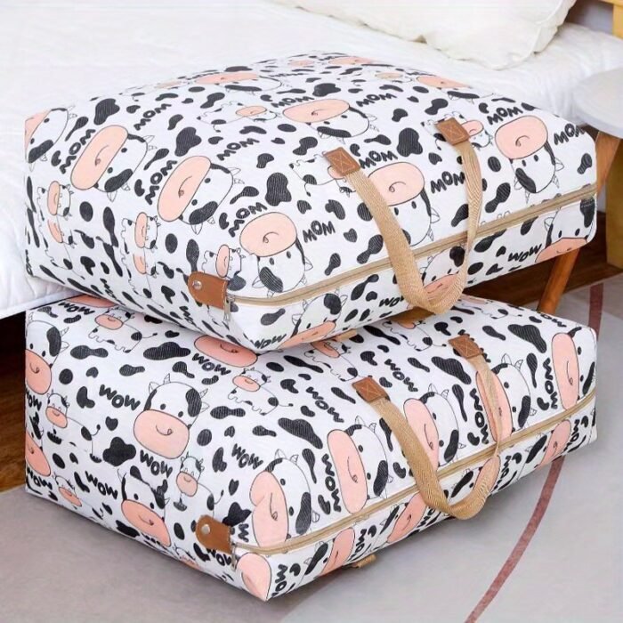 Large Capacity Moisture-Proof Storage Bag - Durable Non-Woven Multifunctional Quilt And Clothes Organizer For Home And Travel, Portable Car Storage Solution With Handles (1-Pack) - Image 7