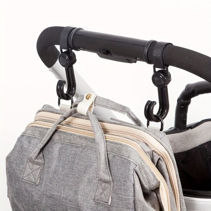 2Pcs-360? Rotating Multipurpose Stroller Hooks ? Durable Cart & Bike Hanger, Organizer Accessory For Parents, Travel Hook - Image 10