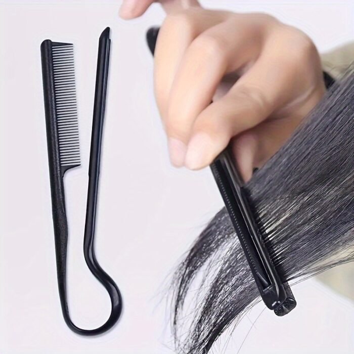 Professional V-Shaped Hair Styling Comb - Casual Plastic Finishing Comb For Straightening & Cutting - Practical Hairdressing Tool - Image 1